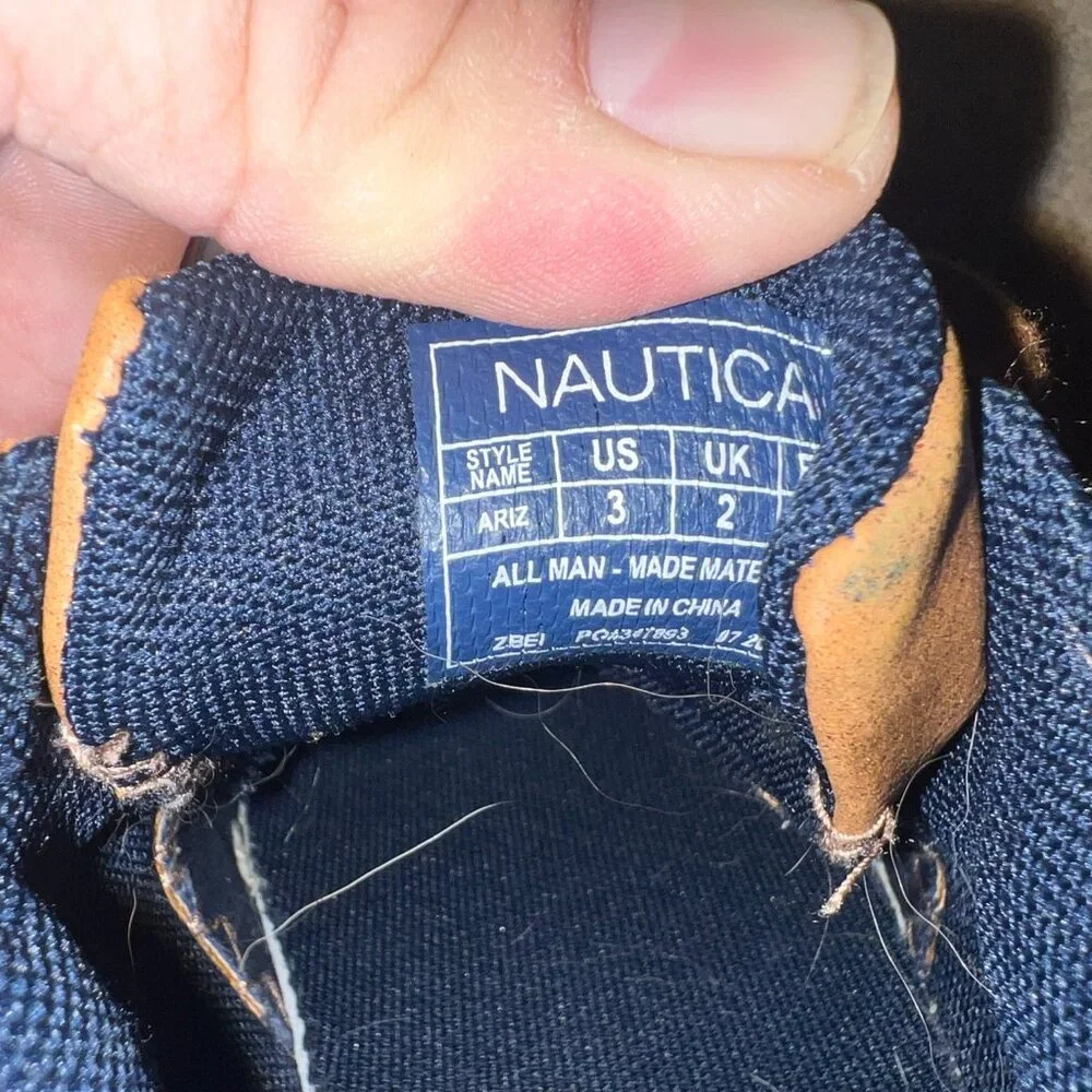 Nautica Sz 3 Youth Leather Brown Tan Lace Up Casual‎ S03
